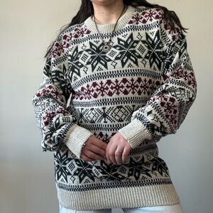 Vintage Nordic Pattern Snowflake Sweater